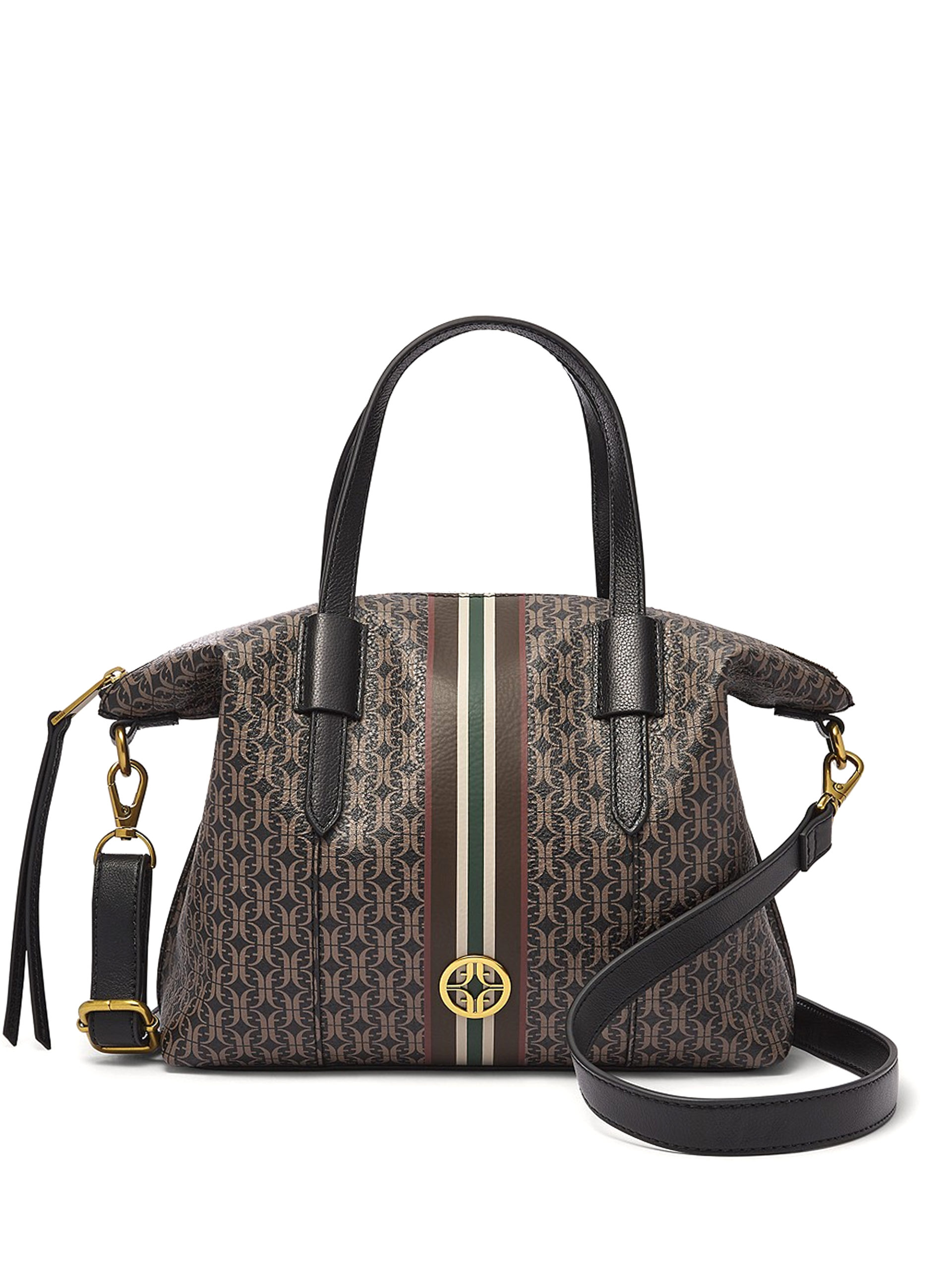 Fossil Skylar Satchel Black Stripe