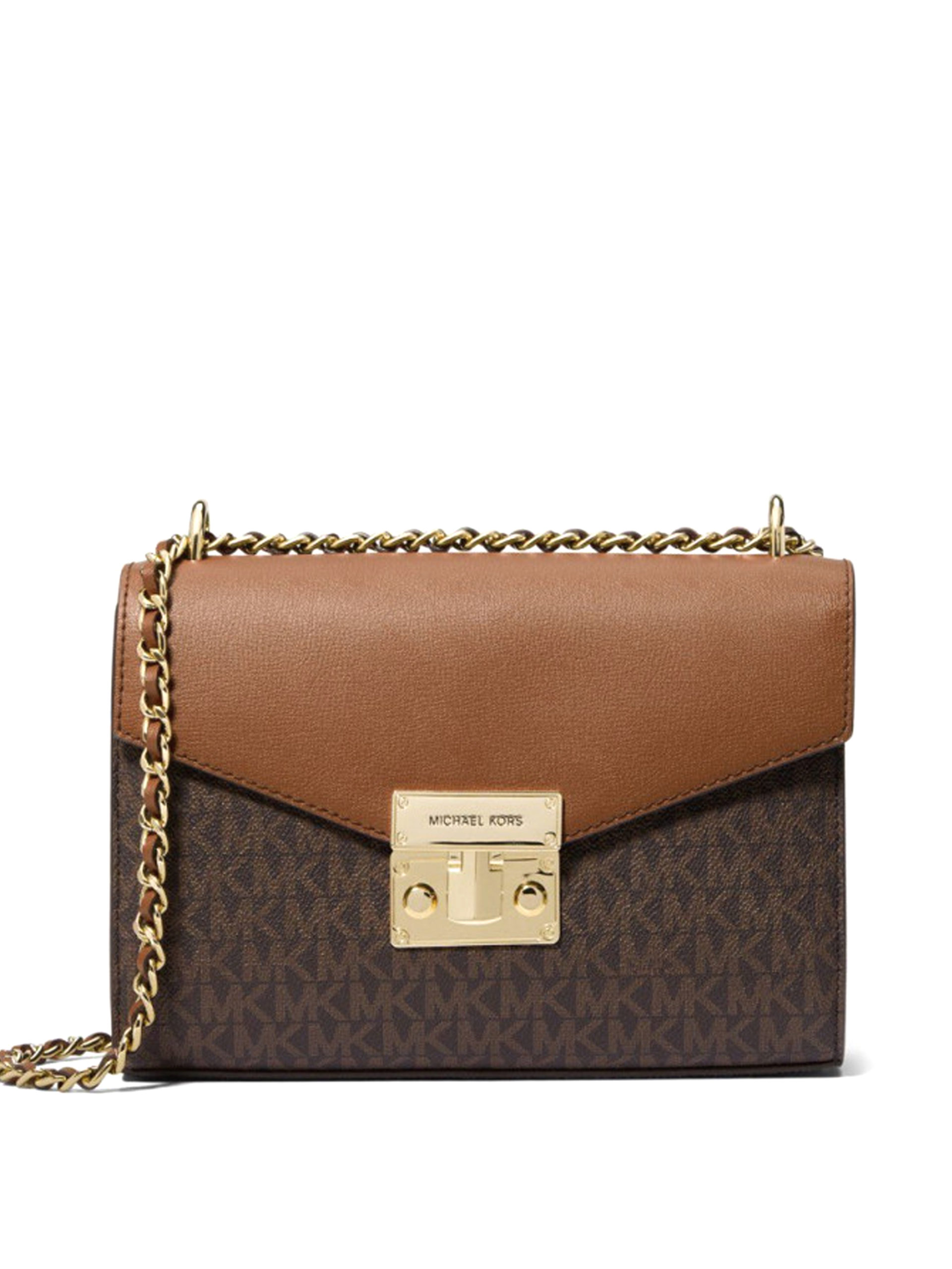 Michael Kors Rose Medium Flap Shoulder Signature Brown - Averand