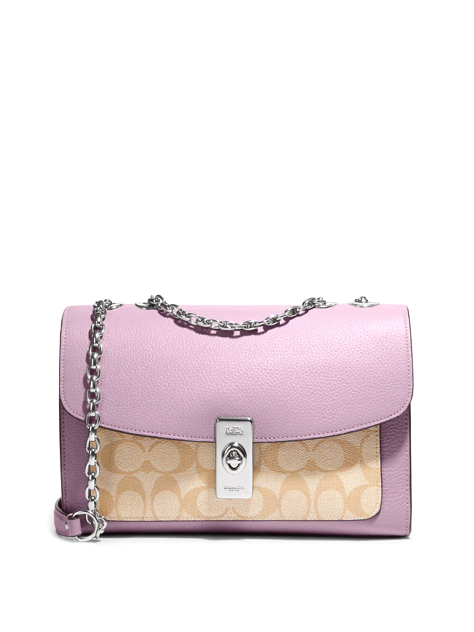 Coach Lane Shoulder Bag Signature Light Khaki Ice Purple Averand