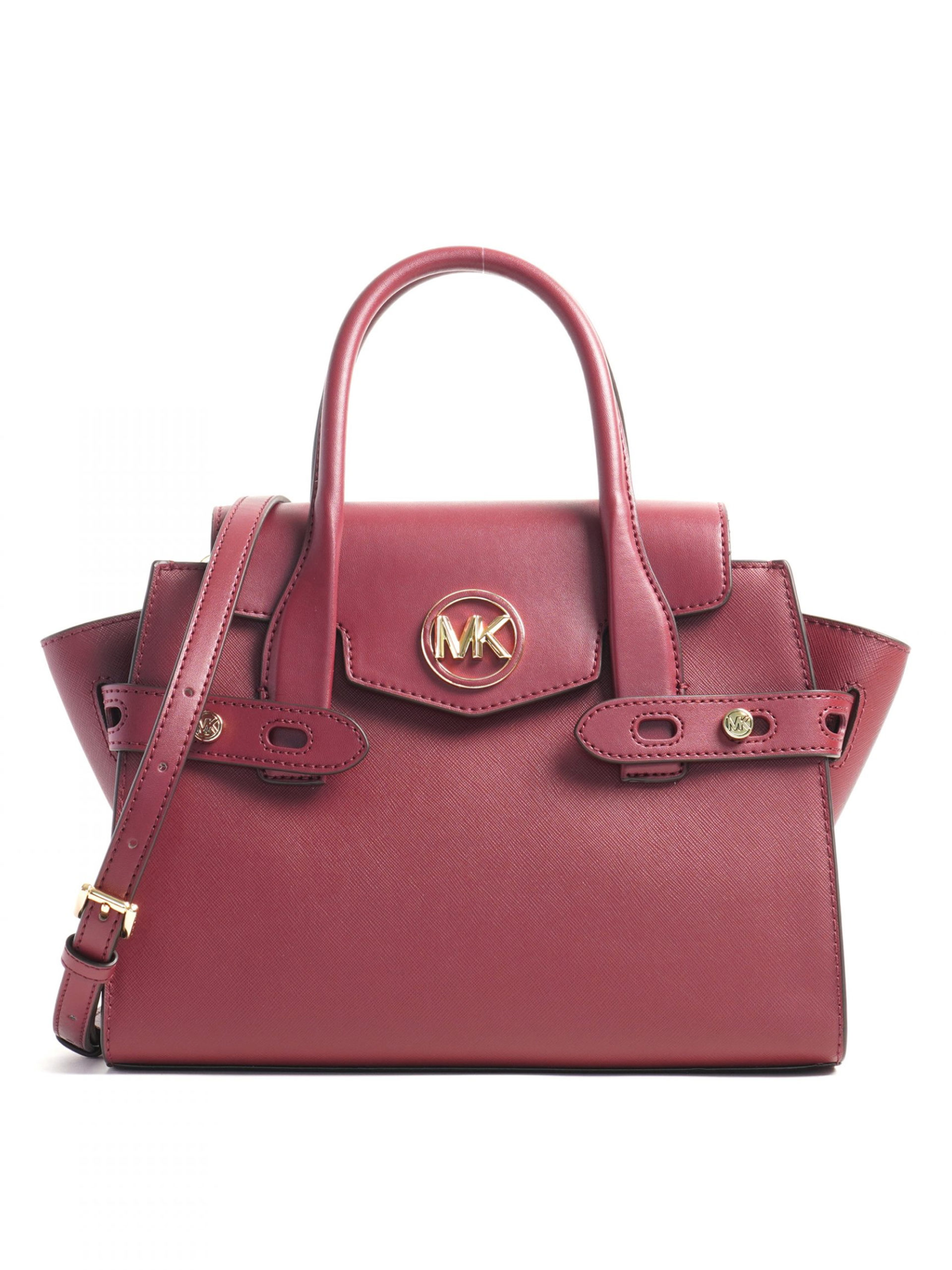 Michael Kors Carmen Medium Flap Belted Satchel Mulberry - Averand