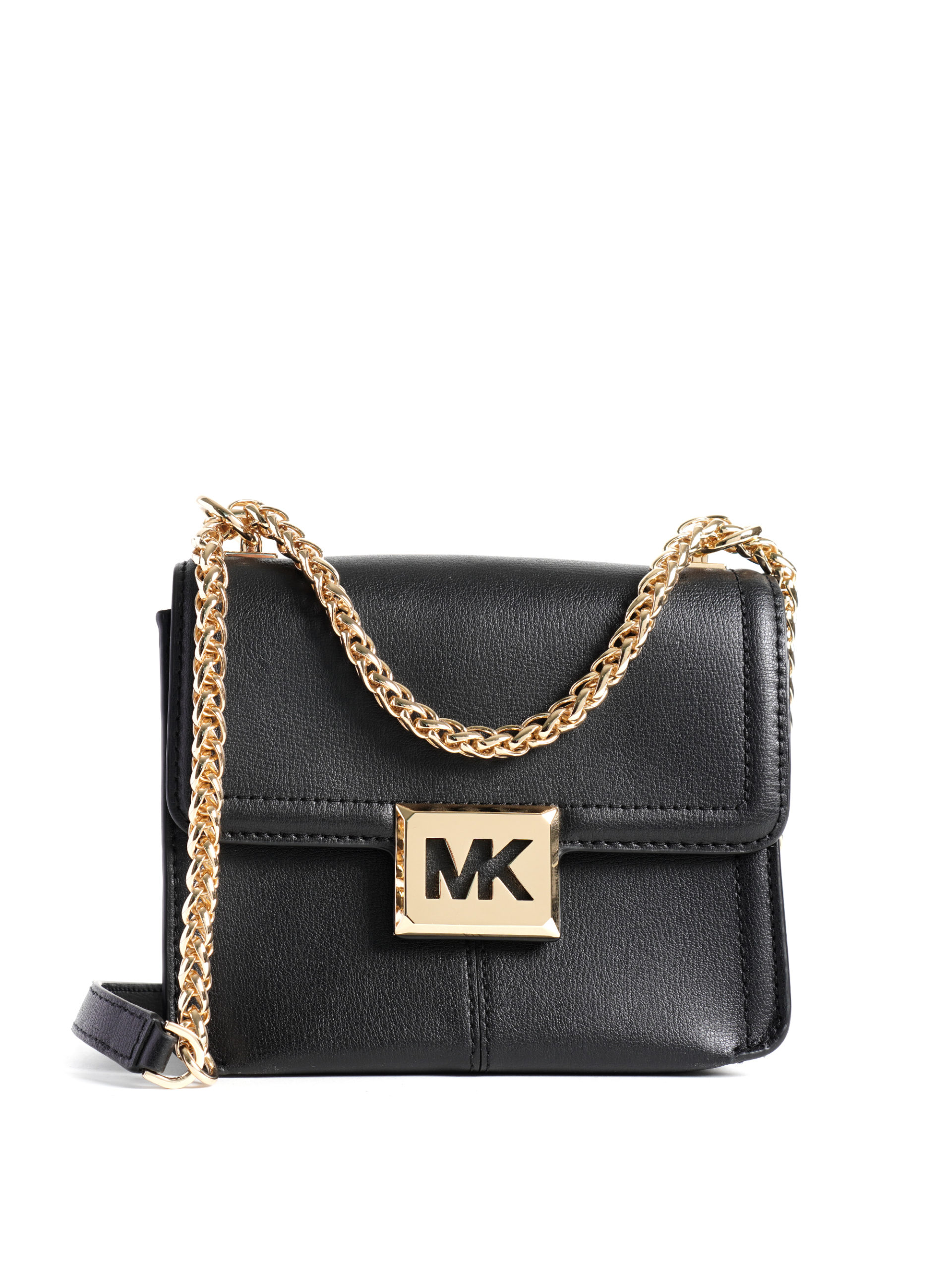関税込+激安★Michael Kors★SONIA SMALL SQR SHOULDER XBODY Michael Kors Sonia Small Square Shoulder Crossbody Black