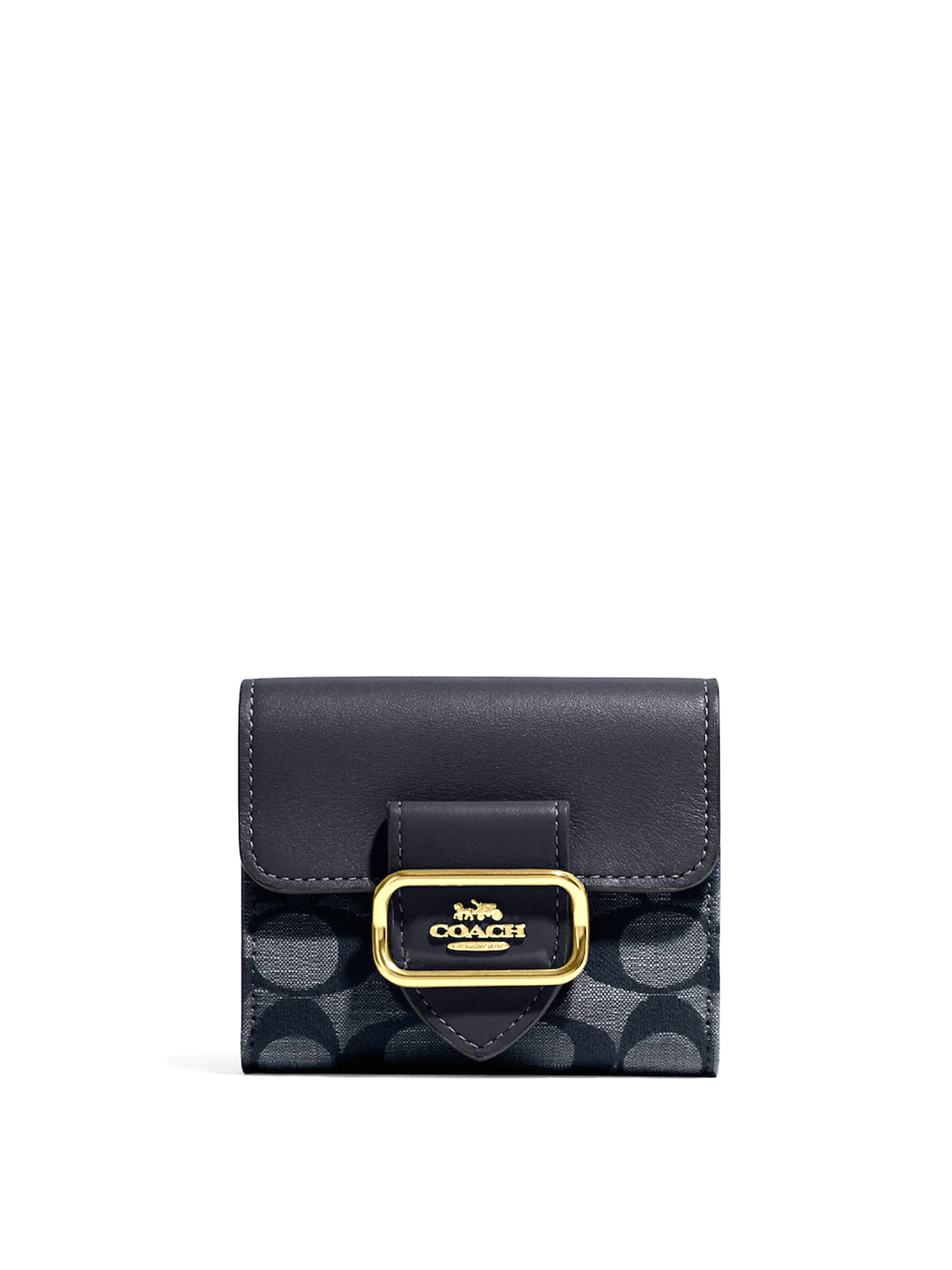 Coach Morgan Small Wallet Signature Chambray Denim Multi