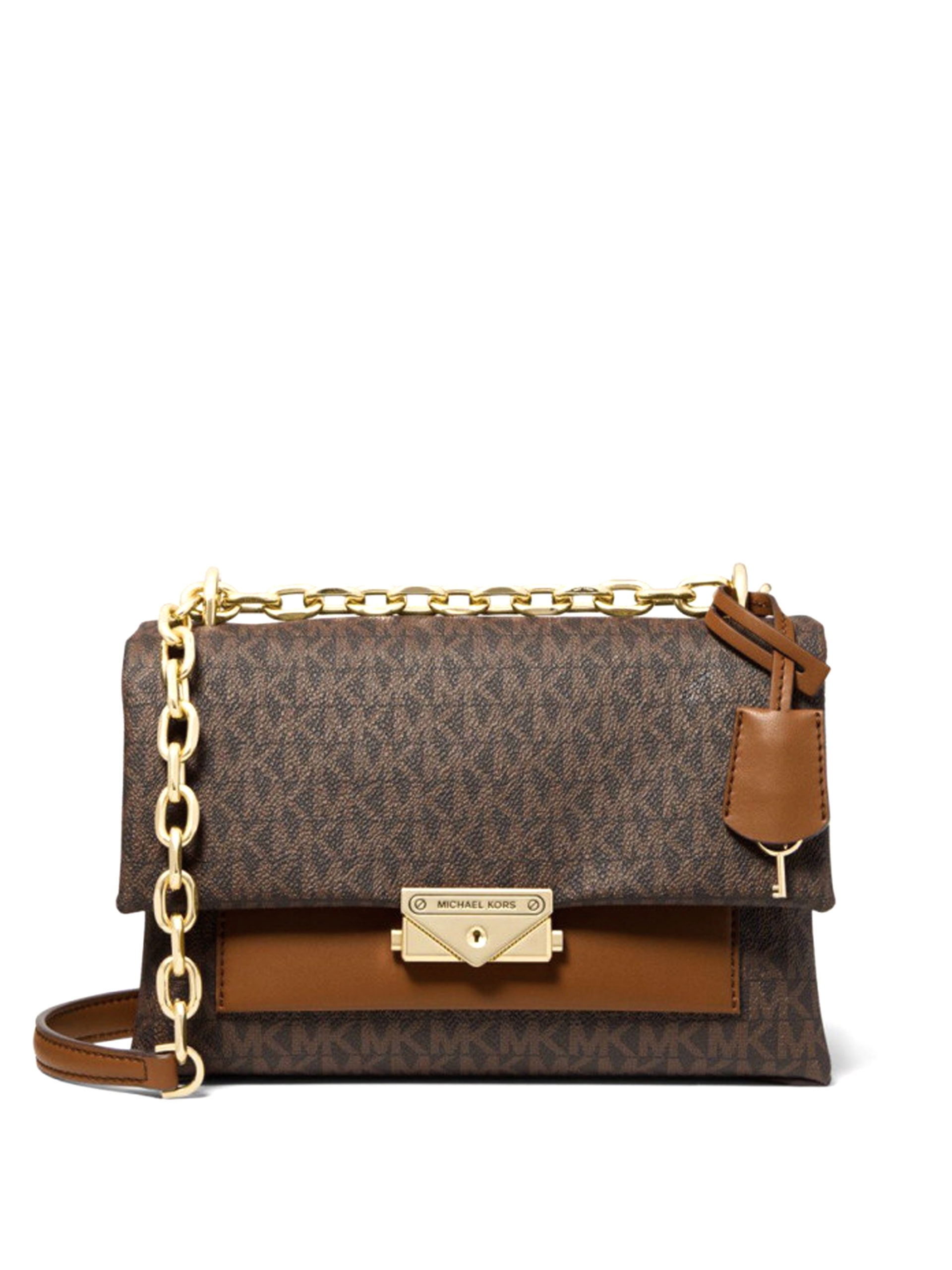 Michael Kors Cece Medium Flap Signature Brown - Averand