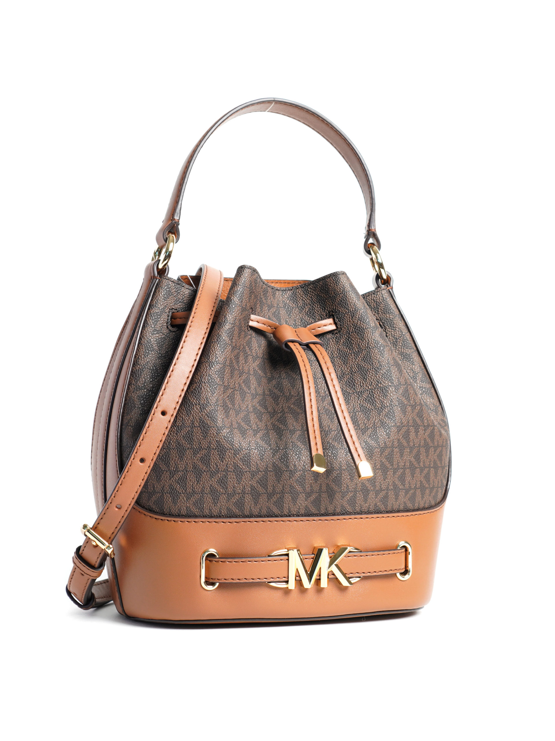 Michael Kors Suri Medium Bucket Messenger in Signature Brown/Black  (35F1GU2M2B) - USA Loveshoppe