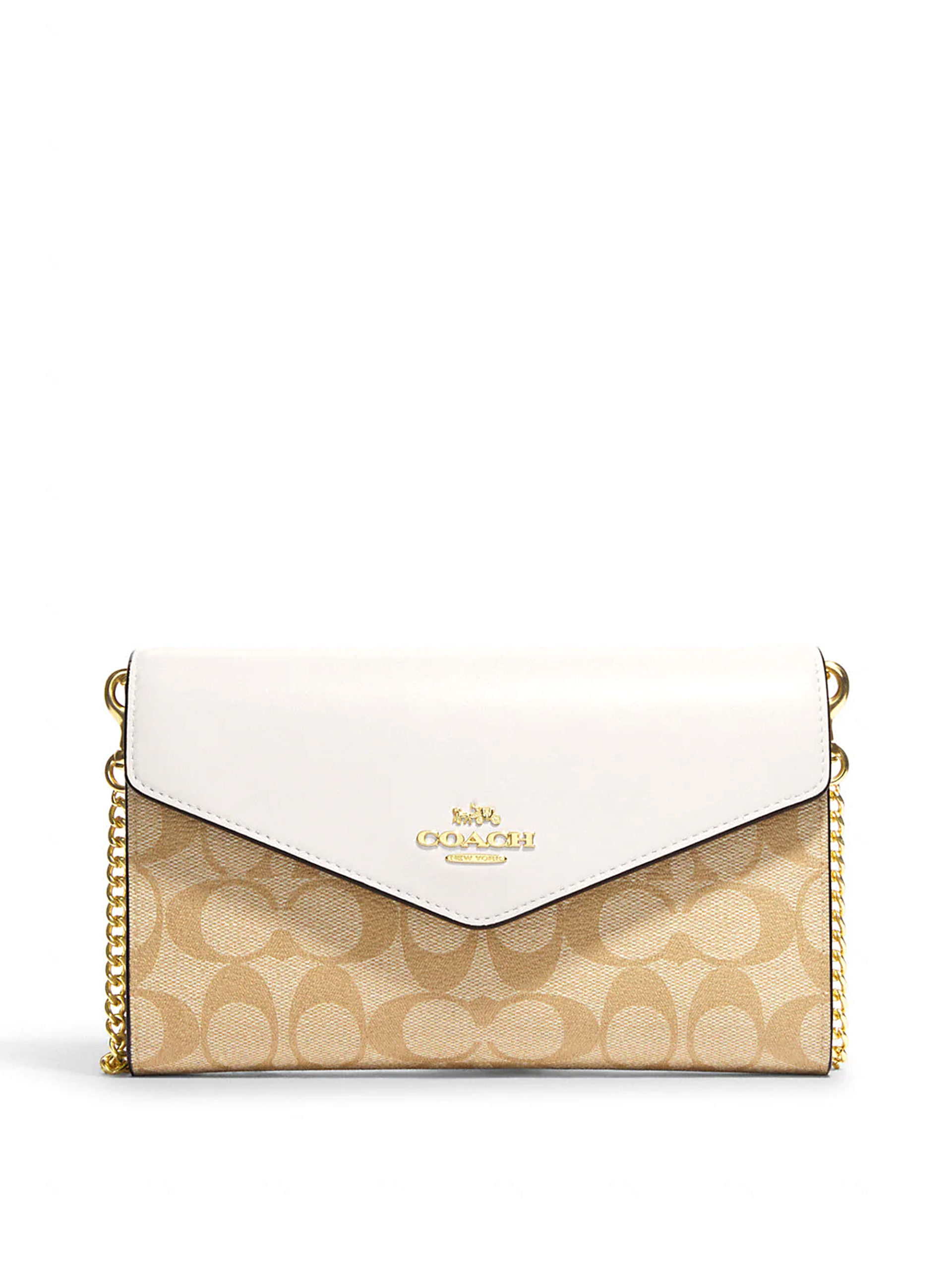 Coach Envelope Clutch Crossbody Signature Light Khaki Chalk - Averand